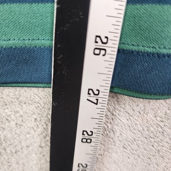 Mens Adidas ClimaCool Polo Shirt Green & Blue Stripe Short Sleeve Size S - Picture 10 of 11